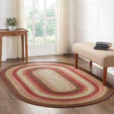 Ginger Spice Jute Braided Rug Oval with Rug Pad 5'x8' VHC Brands - The Fox Decor